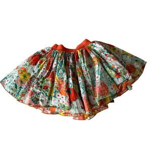 Lium wrap skirt Reversible Size 5 floral & Stripes and flowers girls